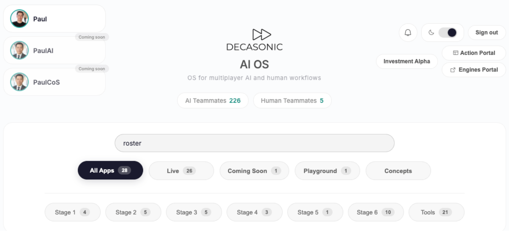 Decasonic's AI Operating System